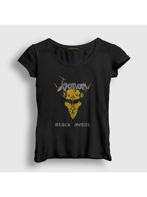 Presmono Kadın Siyah Goat Venom T-Shirt