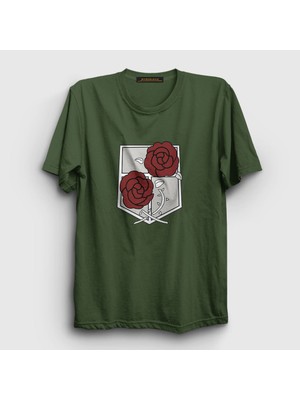 Presmono Unisex Haki Garrison V2 Anime Attack On Titan T-Shirt