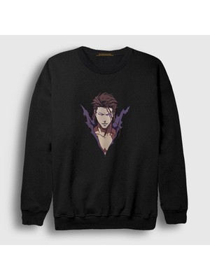 Presmono Unisex Siyah Aizen Anime Bleach Sweatshirt