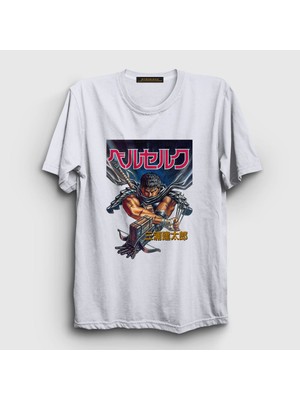 Presmono Unisex Beyaz Manga Anime Berserk T-Shirt