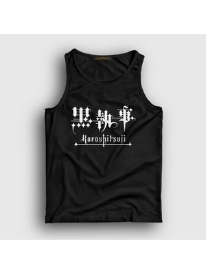 Presmono Unisex Siyah Logo Anime Kuroshitsuji Atlet