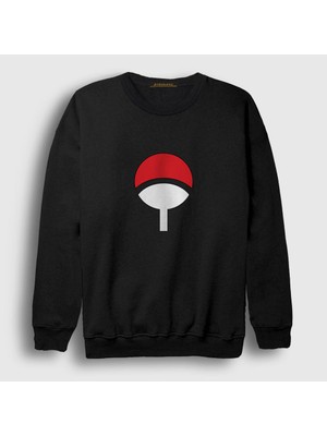Presmono Unisex Siyah Uchiha Clan Anime Naruto Sweatshirt