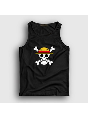 Presmono Unisex Siyah Logo Anime One Piece Atlet