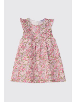 Panço Liberty Kumaş Yenidoğan Pembe Elbise