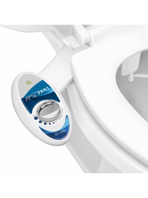 Ozka Concept Luxe Bidet Neo 110 – Taze, Su, Elektriksiz Mekanik Bide Klozet Kapağı Sabitlemesi (Mavi Beyaz)