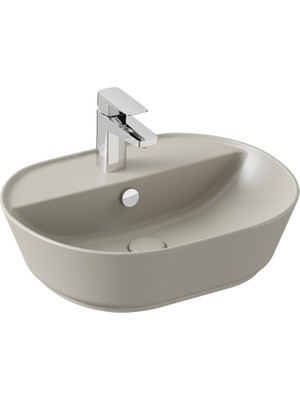 Ozka Concept Geo 7428B020-0001 Oval Çanak Lavabo 55 Cm, Mat Bej