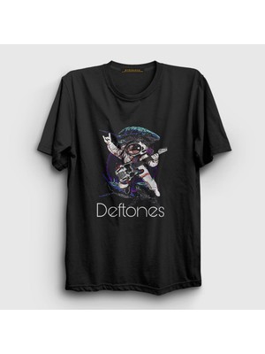 Presmono Unisex Siyah Astronaut Deftones T-Shirt