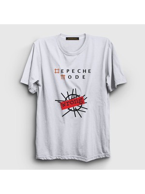 Presmono Unisex Beyaz Wrong Depeche Mode T-Shirt