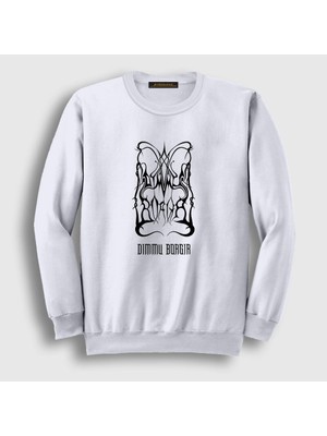 Presmono Unisex Beyaz Logo V2 Dimmu Borgir Sweatshirt