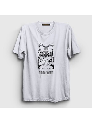Presmono Unisex Beyaz Logo V2 Dimmu Borgir T-Shirt