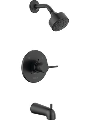 Ozka Concept Delta Faucet 14 Mat Siyah Duş Bataryası, Küvet Duş Döşeme Seti, Tek Sprey Dokunma