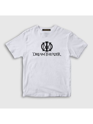 Presmono Unisex Çocuk Beyaz Logo Dream Theater T-Shirt