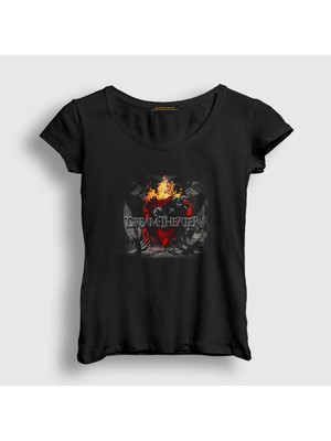 Presmono Kadın Siyah Crow Dream Theater T-Shirt