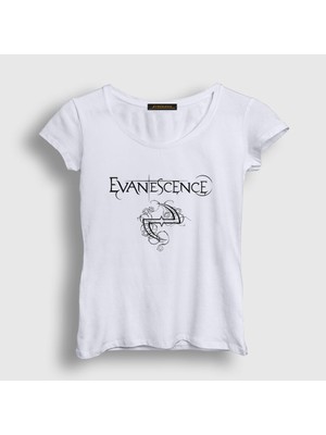 Presmono Kadın Beyaz Logo V2 Evanescence T-Shirt