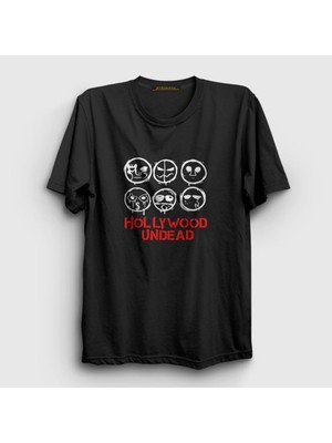 Presmono Unisex Siyah Masks V3 Hollywood Undead T-Shirt
