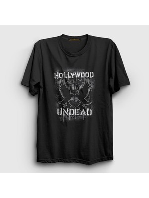 Presmono Unisex Siyah La Hollywood Undead T-Shirt