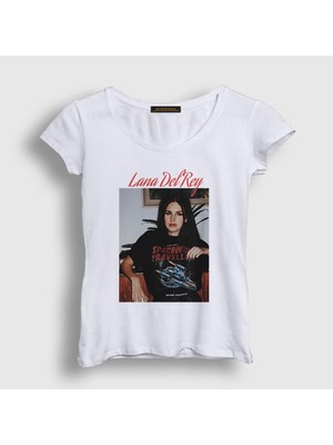 Presmono Kadın Beyaz Space Lana Del Rey T-Shirt