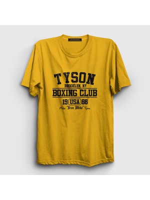 Presmono Unisex Sarı Boxing Club Mike Tyson T-Shirt