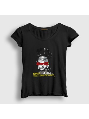 Presmono Kadın Siyah Madness The Weeknd T-Shirt