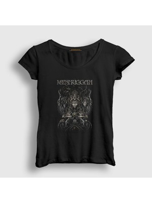 Presmono Kadın Siyah Deviance Meshuggah T-Shirt