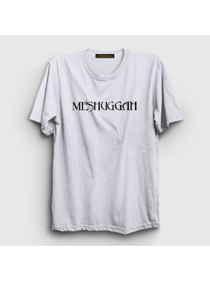 Presmono Unisex Beyaz Logo Meshuggah T-Shirt