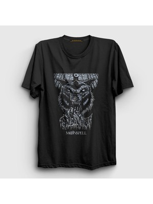 Presmono Unisex Siyah Wolf Moonspell T-Shirt