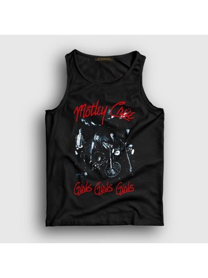 Presmono Unisex Siyah Girls Mötley Crüe Atlet