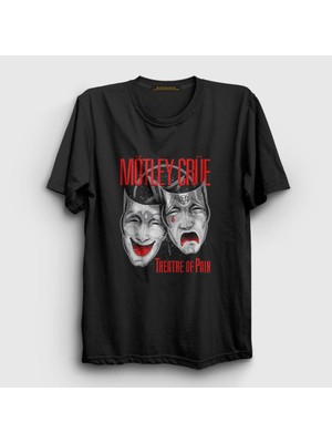 Presmono Unisex Siyah Theatre Mötley Crüe T-Shirt