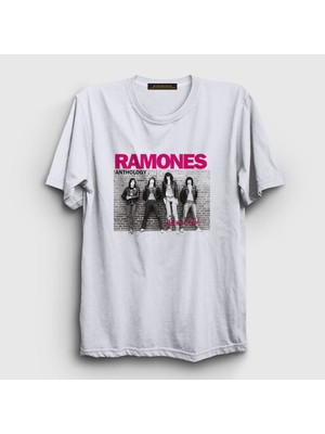 Presmono Unisex Beyaz Anthology Ramones T-Shirt