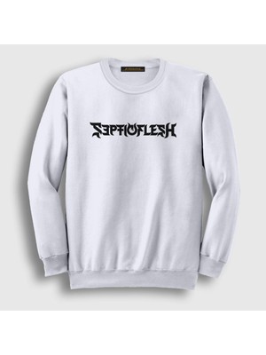 Presmono Unisex Beyaz Logo V2 Septicflesh Sweatshirt