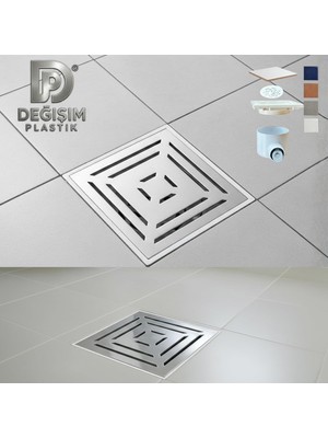 Ozka Concept Akıllı SIFON;%100 Koku Sızdırmaz, Seramik Kırmadan Değiştirilebilir, Krom Plastik Çerçeveli Kare Ka