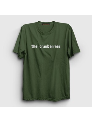 Presmono Unisex Haki Logo The Cranberries T-Shirt
