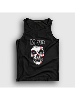 Presmono Unisex Siyah Skull The Misfits Atlet