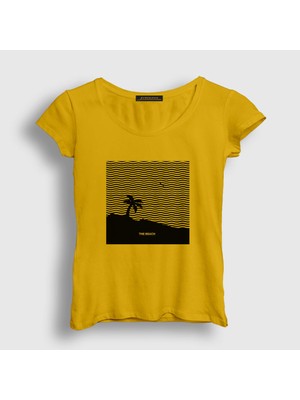 Presmono Kadın Sarı Beach The Neighbourhood T-Shirt