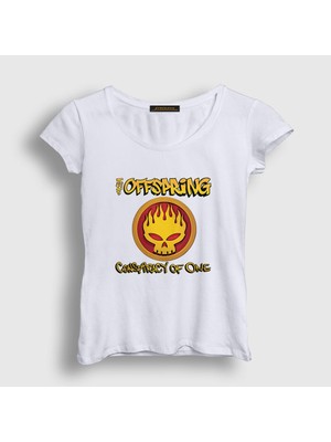 Presmono Kadın Beyaz Conspiracy The Offspring T-Shirt