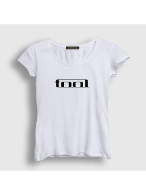 Presmono Kadın Beyaz Logo Tool T-Shirt