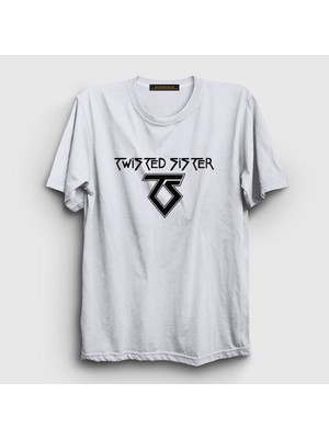 Presmono Unisex Beyaz Logo V3 Twisted Sister T-Shirt