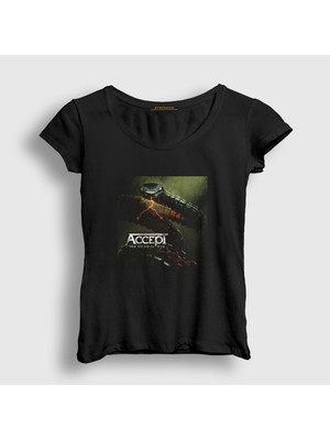 Presmono Kadın Siyah Too Mean To Die Accept T-Shirt