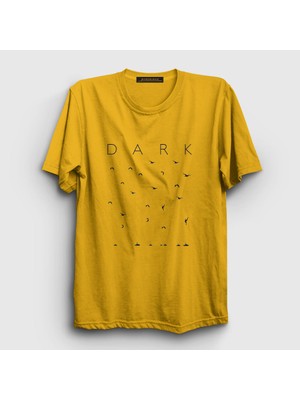 Presmono Unisex Sarı Birds Dark T-Shirt