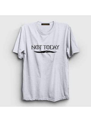 Presmono Unisex Beyaz Not Today Game Of Thrones T-Shirt