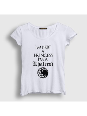 Presmono Kadın Beyaz Princess Game Of Thrones T-Shirt