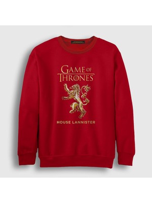 Presmono Unisex Kırmızı Lannister Game Of Thrones Sweatshirt