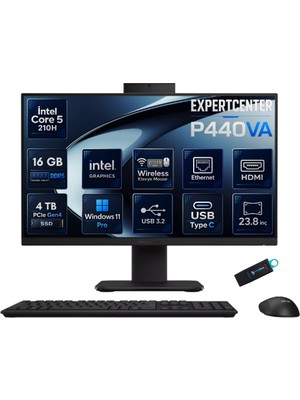 Asus Expertcenter P400 Intel Core 5 210H 16 GB Ddr5 4 Tb SSD 23.8'' Full Hd IPS Windows 11 Pro All-In-One Bilgisayar P440VA-KC516512B1DRNP08