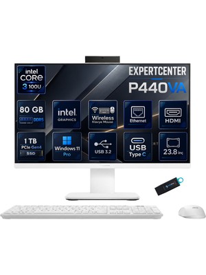 Asus Expertcenter P440VA Intel Core 3 100U 80 GB Ddr5 1 Tb SSD 23.8'' Full Hd Windows 11 Pro All-In-One Bilgisayar P440VA-KC38512W0DRNP30
