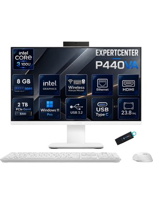 Asus Expertcenter P440VA Intel Core 3 100U 8 GB Ddr5 2 Tb SSD 23.8'' Full Hd Windows 11 Pro All-In-One Bilgisayar P440VA-KC38512W0DRNP03