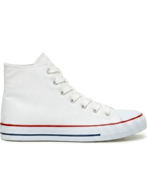 Zerenyus AXE Bağcıklı Keten Kumaş Unisex Günlük Sneaker Ayakkabı Beyaz