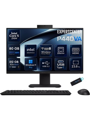 Asus Expertcenter P400 Intel Core 5 210H 80 GB Ddr5 512 GB SSD 23.8'' Full Hd IPS Windows 11 Pro All-In-One Bilgisayar P440VA-KC516512B1DRNP29