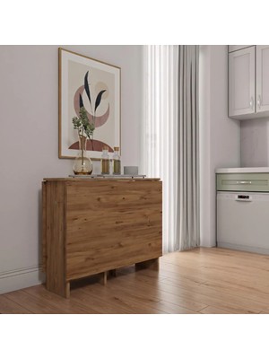 Ankara Orman Ürünleri Pratik Katlanır - Açılır Kapanır Dikdörtgen Mutfak Yemek Çalışma Masası - 145 cm x 90 cm - %100 Mdf