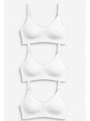 Formactive Kadın Sütyen Büstiyer 3'lü Set - Ayarlanabilirlanabilir Askılı Pedli - Beyaz 1195