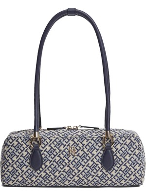 Tommy Hilfiger Lacivert Kadın Omuz Çantası Th Grace Shoulder Bag Jacquard